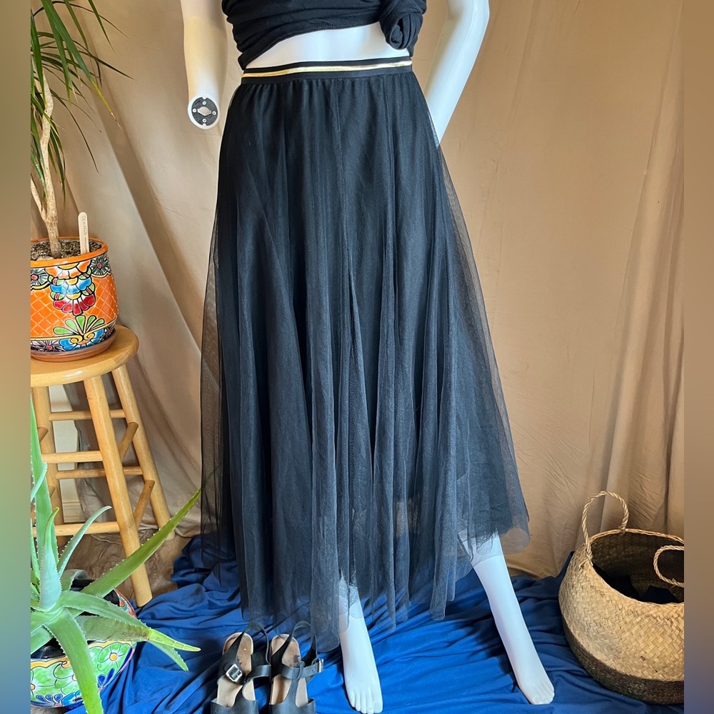 Rose De Boheme (Thai boutique) black ballerina maxi skirt, small